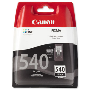 Canon PG-540 Inkjet Cartridge Page Life 180pp Black Ref 5225B005