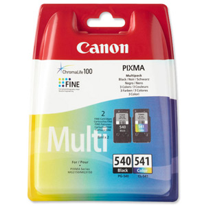 Canon PG-540/CL-541 Inkjet Cartridge Page Life 180pp Black/Colour Ref 5225B006 [Pack 2]