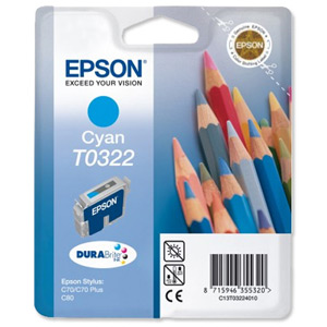 Epson Inkjet Cartridge Page Life 420pp Cyan Ref T032240