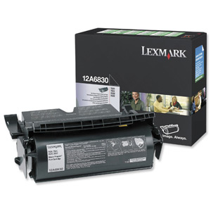 Lexmark Laser Toner Cartridge Return Program Page Life 7500pp Black Ref 12A6830 Ident: 824B