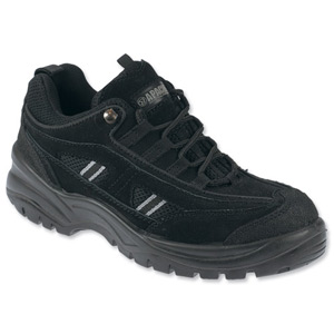 Sterling Apache Safety Trainer Shoes Steel Toecap and Midsole Suede Black Size 4 Ref AP302SM4