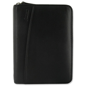 Filofax Lyndhurst Personal Organiser for Paper 67x105mm Mini Black Ref 027485