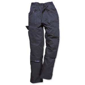Portwest Ladies Action Trousers Kingmill 210g Double Ply Seat Zip Pockets Size 8-10 Navy Ref S687NARS