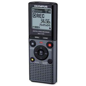 Olympus VN-711PC Voice Recorder USB MP3 WMA 2GB 823Hrs LP 5x200 Messages Ref V405141TE000