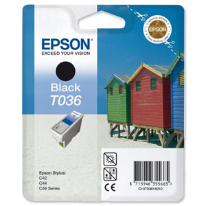 Epson T0361 Inkjet Cartridge Beach Huts Page Life 220pp Black Ref C13T03614010