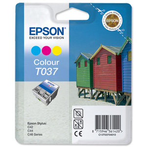 Epson Inkjet Cartridge Page Life 180pp Colour (for C42Plus S SX UX ) Ref T037040