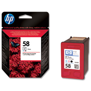 Hewlett Packard [HP] No. 58 Inkjet Cartridge Page Life 125 Photos/390pp 17ml Photo Colour Ref C6658AE Ident: 809F