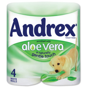 Andrex Toilet Rolls 2-Ply 240 Sheets Aloe Vera White Ref M02073 [Pack 4]