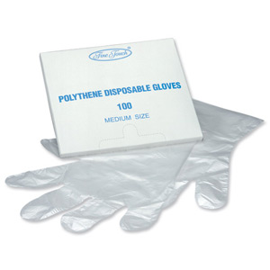 Fine Touch Disposable Gloves Polythene Ref P00969 [Pack 100]