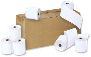 Credit Card Rolls Carbonless 3-ply 57x54x12.7mm Length 12m White Ref CC15 [Pack 20]