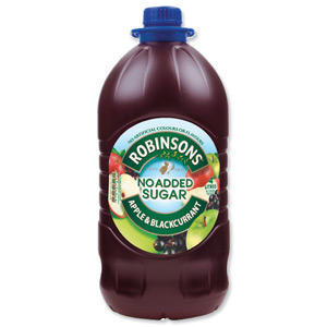 Robinsons Squash Double Concentrate No Added Sugar 1.75 Litres Apple and Blackcurrant Ref A02116 [Pack 2]