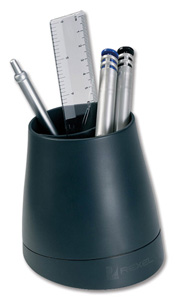 Rexel Agenda2 Pencil Cup W97xD97xH108mm Charcoal Ref 2101025