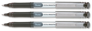 Pentel Energel Rollerball Pen Metal Point 0.7mm Tip 0.35mm Line Black Ref BL17-A [Pack 12]