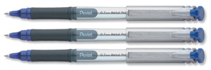 Pentel Energel Rollerball Pen Metal Point 0.7mm Tip 0.35mm Line Blue Ref BL17-C [Pack 12]