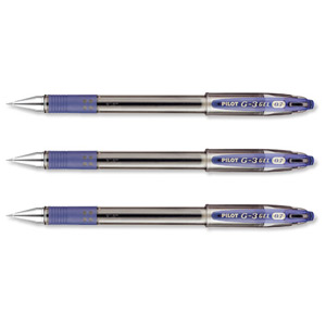 Pilot G-3 Gel Rollerball Pen Refillable Rubber Grip 0.7mm Tip 0.5mm Line Blue Ref 090101203 [Pack 12]