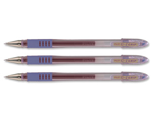 Pilot G-1 Grip Gel Rollerball Pen Broad 1.0mm Tip 0.6mm Line Blue Ref 013101203 [Pack 12]