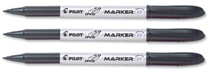 Pilot CD/DVD Marker Permanent Xylene-free Extra Fine 1 Black and 1 Red Ref 409800200 [Pack 2]