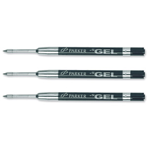 Parker Refill Gel Ball Pen Medium Black Ref S0881260 [Pack 12]