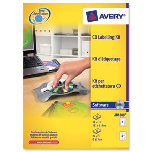 Avery afterBURNER Label System Software with Applicator 10 Inserts Ref AB1800 [24 Labels]