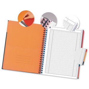 Oxford International Filingbook 3 Dividers Document Pocket 200pp A4+ Orange/Grey Ref 100102000 [Pack 5]