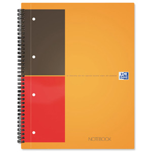 Oxford International Classic Notebook 160pp Ruled Perforated A4+ Orange/Grey Ref 100104036 [Pack 5]