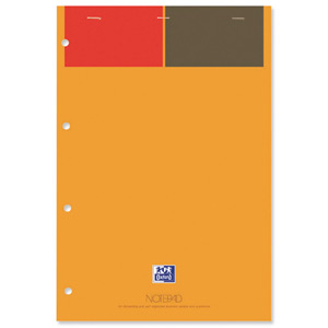 Oxford International Notepad Narrow Ruled Perforated 160pp A4+ Orange/Grey Ref 100102359 [Pack 5]