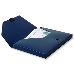 Snopake DocBox Box File Polypropylene with Push Lock 25mm Spine A4 Blue Ref 12845