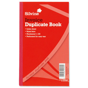 Silvine Duplicate Book Invoice 1-100 210x127mm Ref 611 [Pack 6]