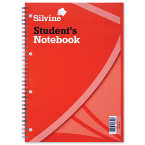 Silvine Student Spiral Notebook Wirebound Soft Cover Ruled Punched 120 Pages 210x297mm Ref 141 [Pack 12]