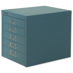 Bisley SoHo Multidrawer Cabinet 5-Drawer H325mm Doulton Blue Ref H125NL-74
