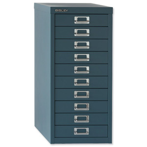 Bisley SoHo Multidrawer Cabinet 10-Drawer H590mm Doulton Blue Ref H2910NL-74