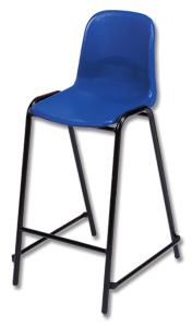 Trexus High Stool Polypropylene with Back H340mm Seat W520xD580xH610mm Blue