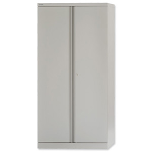 Bisley Cupboard Steel High 2-door 3-Shelf W914xD457xH1806mm Grey Ref 7236/2/S grey