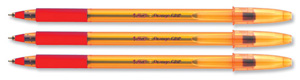 Bic Orange Grip Ball Pen Translucent Barrel 0.8mm Tip 0.2mm Line Red Ref 820543 [Pack 20]