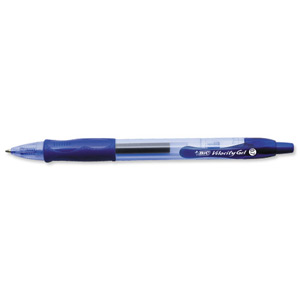 Bic Velocity Gel Rollerball Pen Comfort Grip Retractable 0.7mm Tip 0.3mm Line Blue Ref 820566 [Pack 12]
