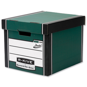 Fellowes R-Kive Premium 726 Archive Storage Box W330xD381xH298mm Green and White Ref 7260802 [Pack 10]