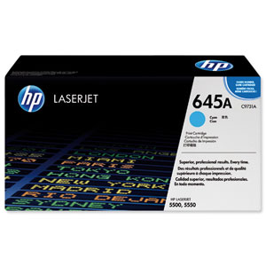 Hewlett Packard [HP] No. 645A Laser Toner Cartridge Page Life 12000pp Cyan Ref C9731A Ident: 818E