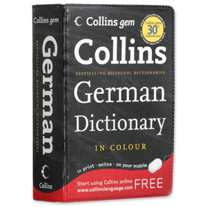 Collins Gem German Dictionary with Colour Headwords and Travel Phrase Supplement Ref 0007284481