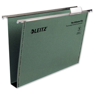 Leitz Ultimate Suspension File Recycled with Tabs Inserts 30mm Foolscap Green Ref 17450055 [Pack 50]