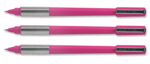 Pentel Line Style Ballpoint Pen Pink Special Edition Pink Barrel and Pink Ink Ref BK708P-P [Pack 12]