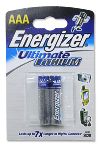 Energizer Ultimate Battery Lithium LR03 1.5V AAA Ref 629769 [Pack 2]