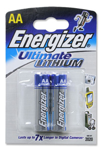 Energizer Ultimate Battery Lithium LR06 1.5V AA Ref 629762 [Pack 2]