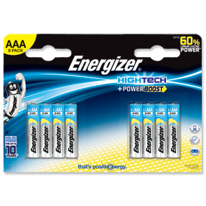 Energizer High Tech Battery Alkaline LR03 1.5V AAA Ref 637447 [Pack 8]
