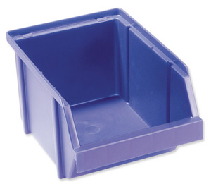 Raaco 4-220 Storage Bin Polypropylene Stackable W125xD180xH100mm Blue Ref 128728 [Pack 12]