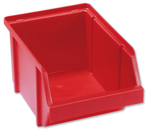 Raaco 4-220 Storage Bin Polypropylene Stackable W125xD180xH100mm Red Ref 128629 [Pack 12]