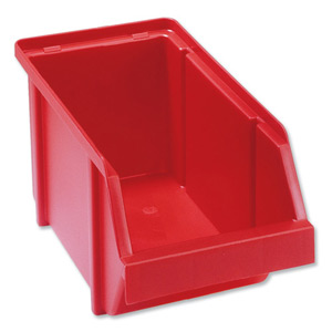 Raaco 5-370 Storage Bin Polypropylene Stackable W125xD241xH125mm Red Ref 128643 [Pack 6]