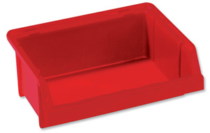 Raaco 8-570 Storage Bin Polypropylene Stackable W256xD228xH100mm Red Ref 128650 [Pack 6]