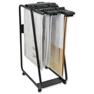 Arnos Hang-A-Plan General Front Load Trolley for Approx 20 Binders A0-A1-A2-B1 W550xD800xH1335mm Ref D060