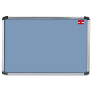 Nobo Euro Plus Noticeboard Felt with Fixings and Aluminium Frame W1226xH918mm Smokey Blue Ref 41838990