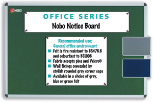 Nobo Office Noticeboard Felt with Fixings and Aluminium Frame W1800xH1200mm Green Ref 36638959